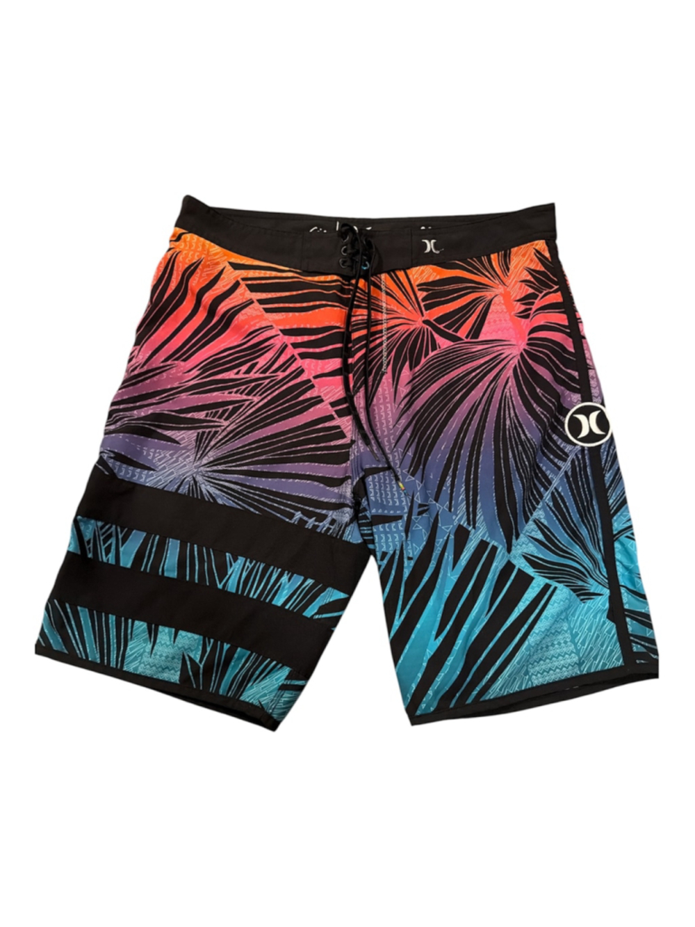 Hurley Phantom Hawaii Tropical Palm Sunset Board Shorts Size 36 EUC